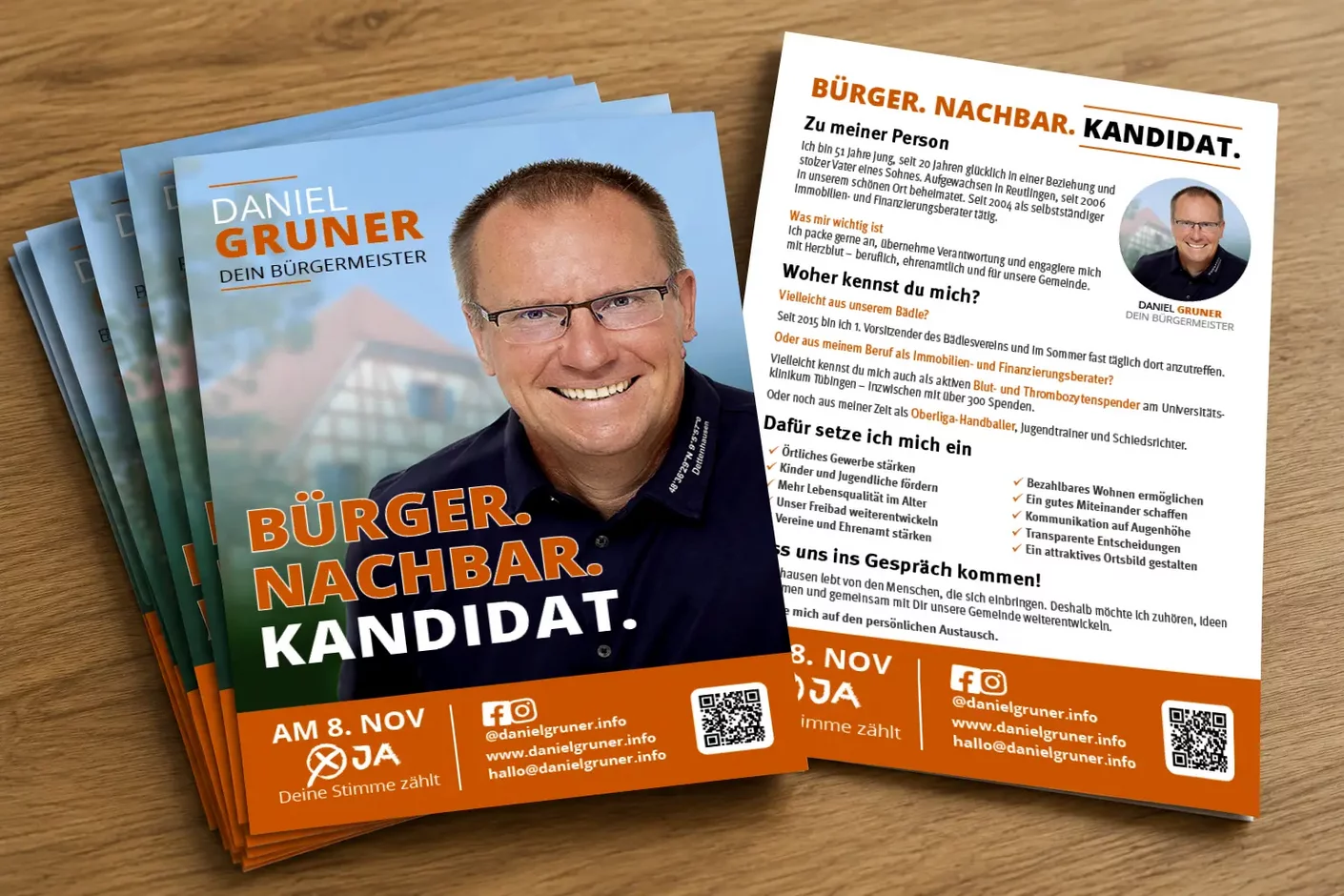Flyer Daniel Gruner – Download Flyer von Daniel Gruner zur Bürgermeisterwahl in Dettenhausen